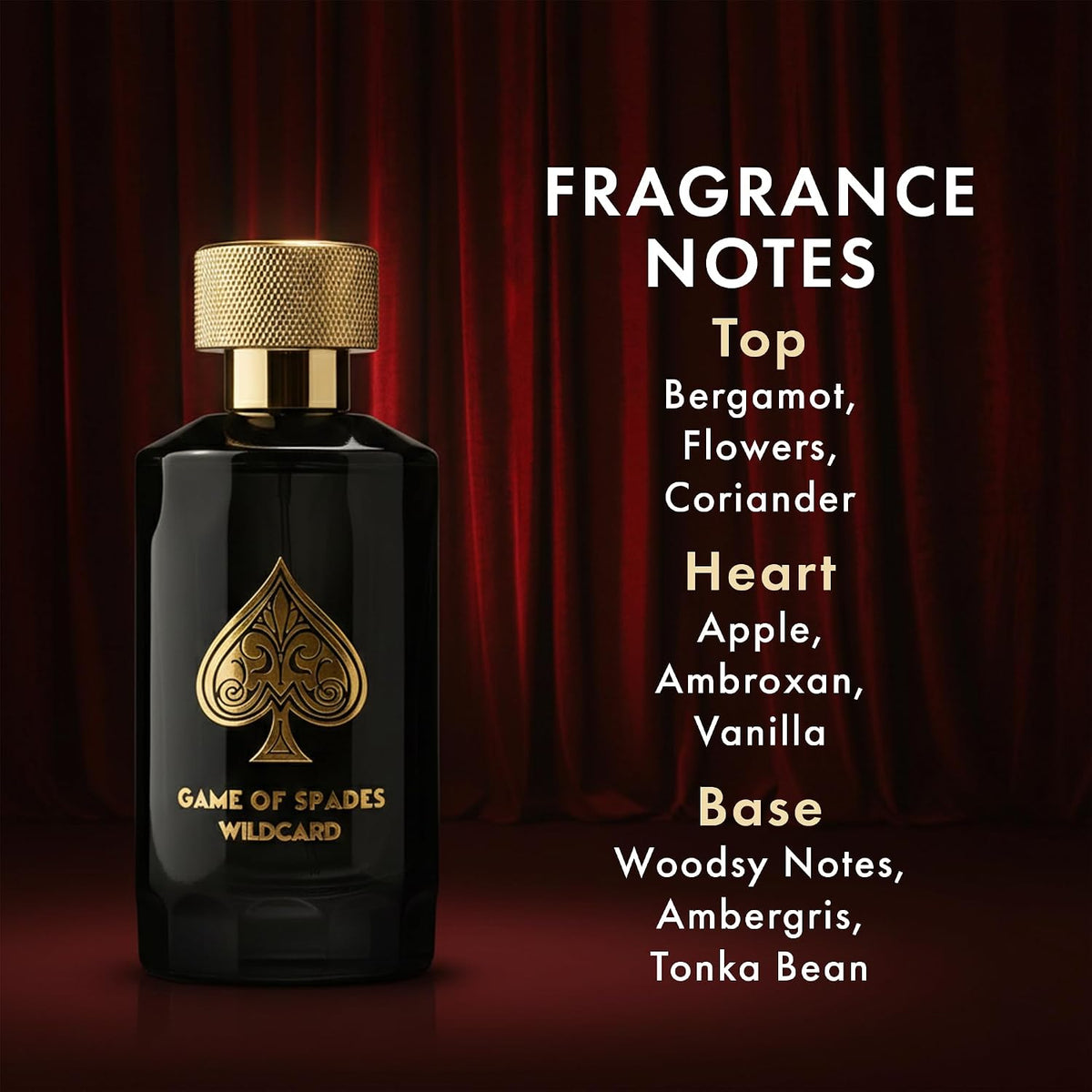 Men's Vanilla & Oud Parfum 100ml – Long Lasting Apple Tonka Fragrance | Jo Milano Game of Spades Wildcard