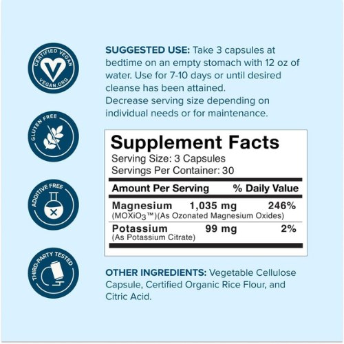 Magnesium Oxide Colon Cleanse Capsules – Digestive & Bloating Support Formula (90 Capsules) | MagO7