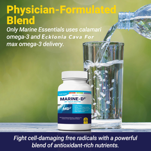 Marine D3 Omega-3 DHA Supplement – Calamari & Ecklonia Cava Formula | 60 Capsules