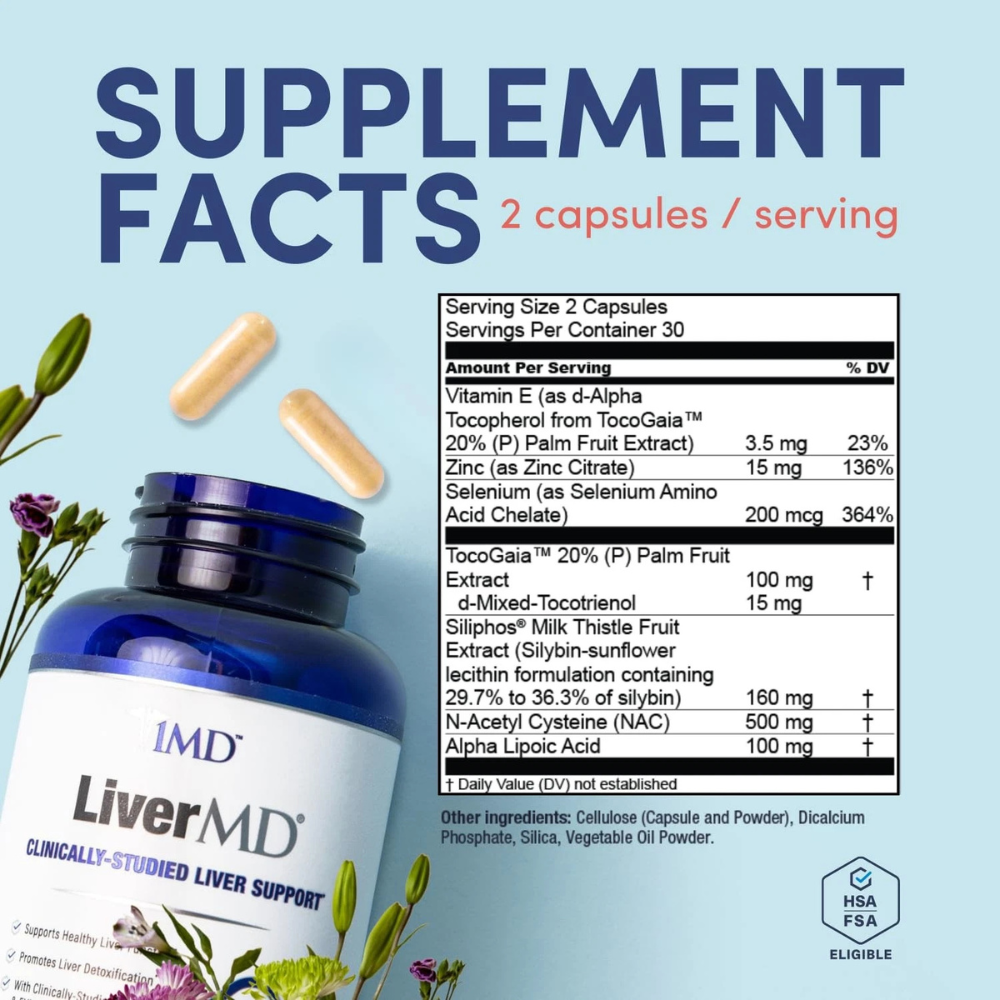 Liver Wellness Supplement with Milk Thistle & NAC – Daily Herbal Liver Support Capsules | 60 Count