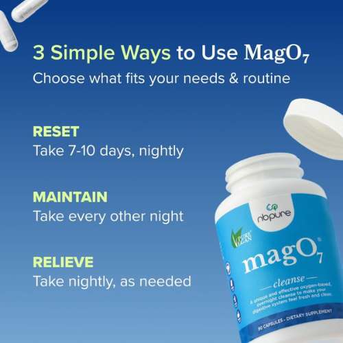 Magnesium Oxide Colon Cleanse Capsules – Digestive & Bloating Support Formula (90 Capsules) | MagO7