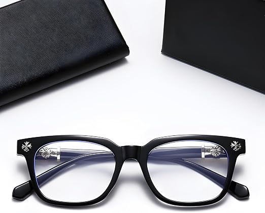 Classic Thick Square Frame Eyeglasses – Black Unisex Fashion Glasses for Men & Women