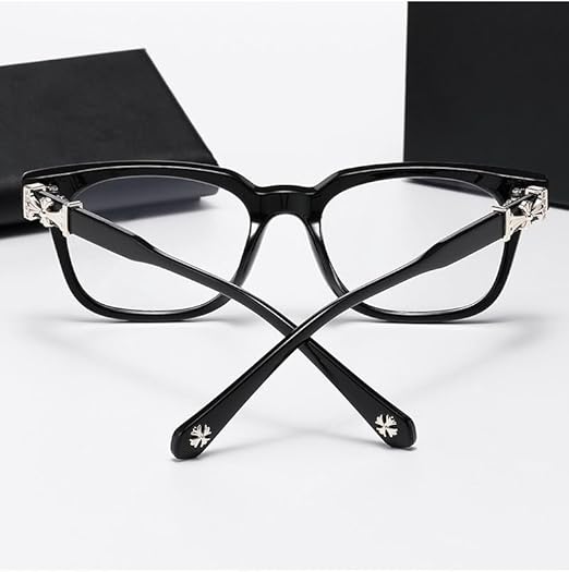 Classic Thick Square Frame Eyeglasses – Black Unisex Fashion Glasses for Men & Women