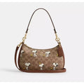 Coach Teri Shoulder Bag in Signature Canvas – Gold/Tan/Brown Women's Designer Handbag