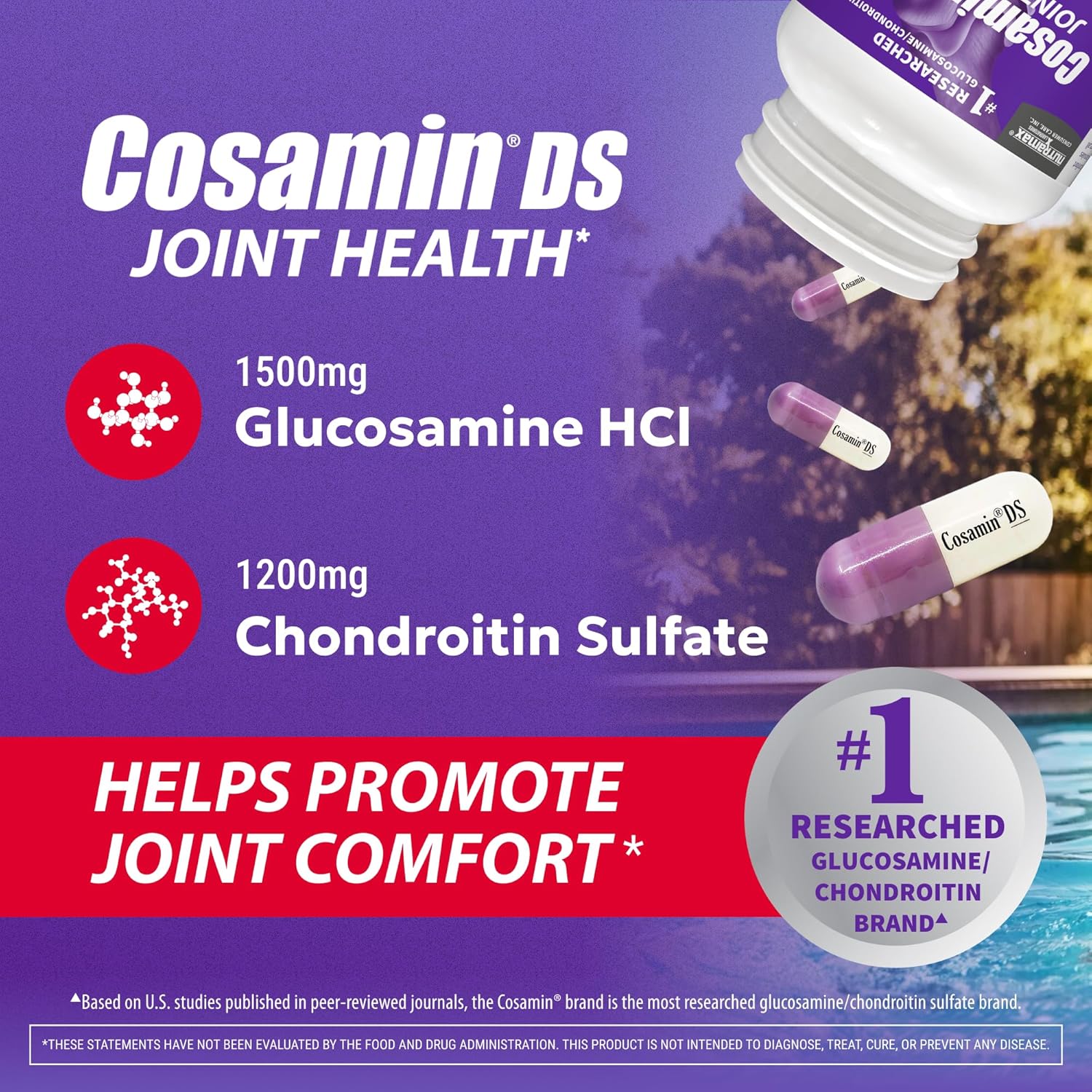 Double Strength Joint Health Supplement – Glucosamine & Chondroitin Capsules 210 Count | Cosamin DS