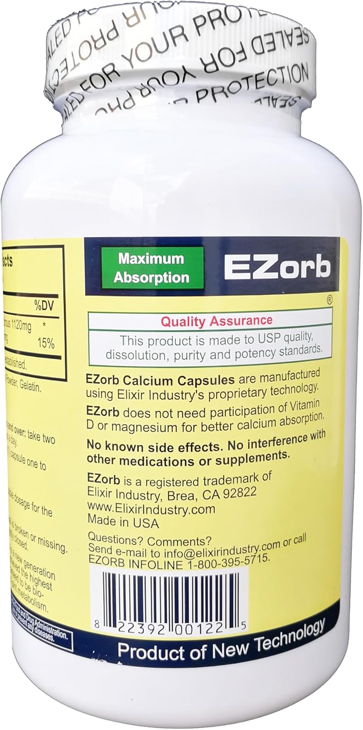 Calcium Bone Support Capsules – Maximum Absorption Formula for Bone Density | 180 Capsules